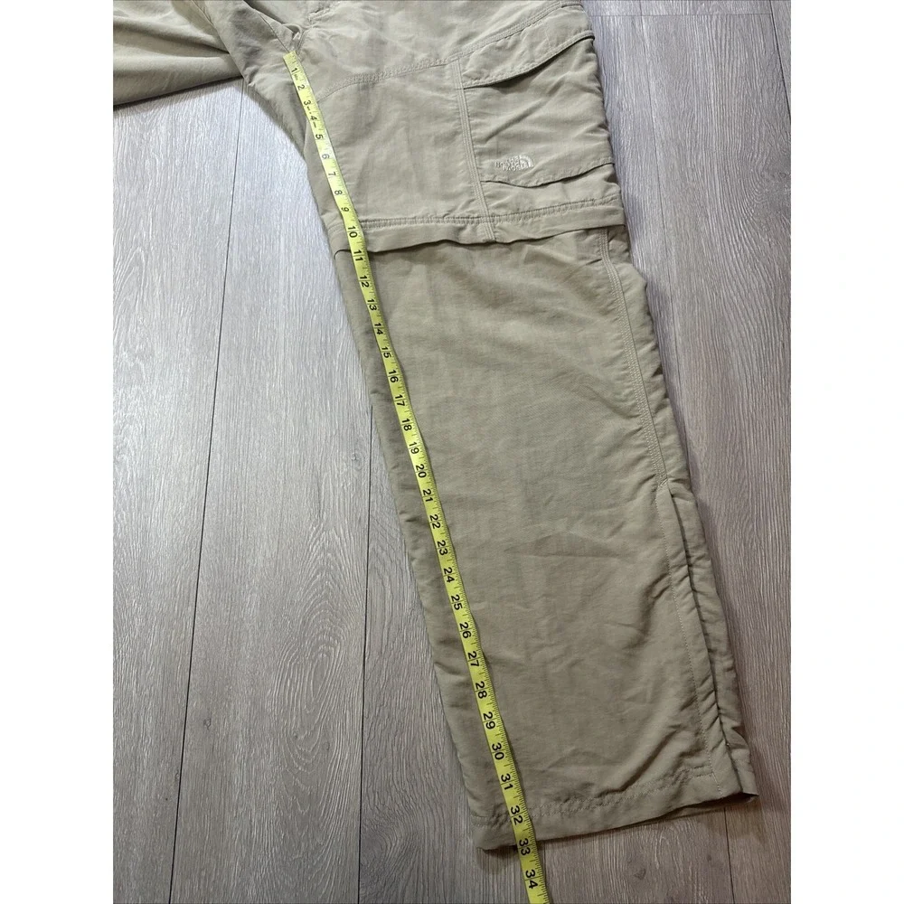 The North Face Convertible Pants‎ Outdoors Hiking Men's XL Beige Nylon Belted